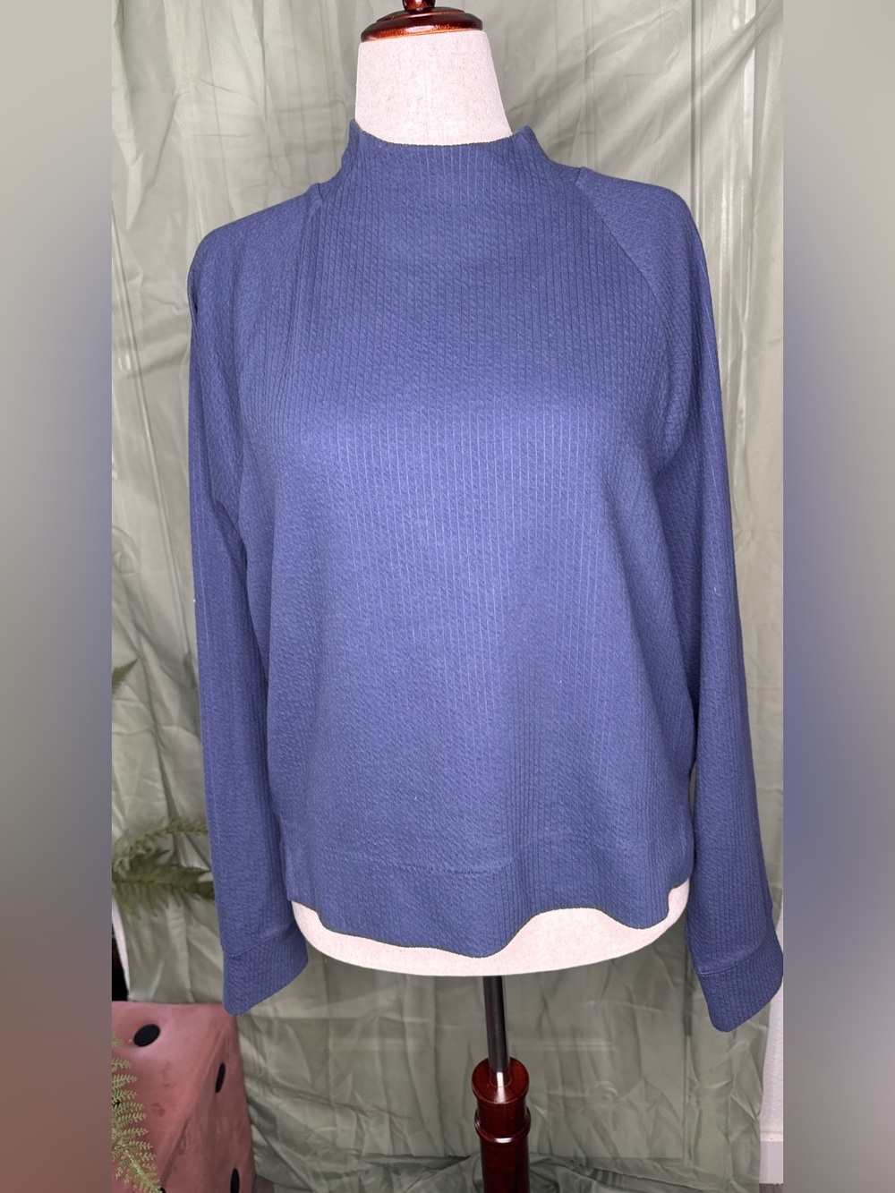 Everyday Mock Neck Sweater in Dusty Blue